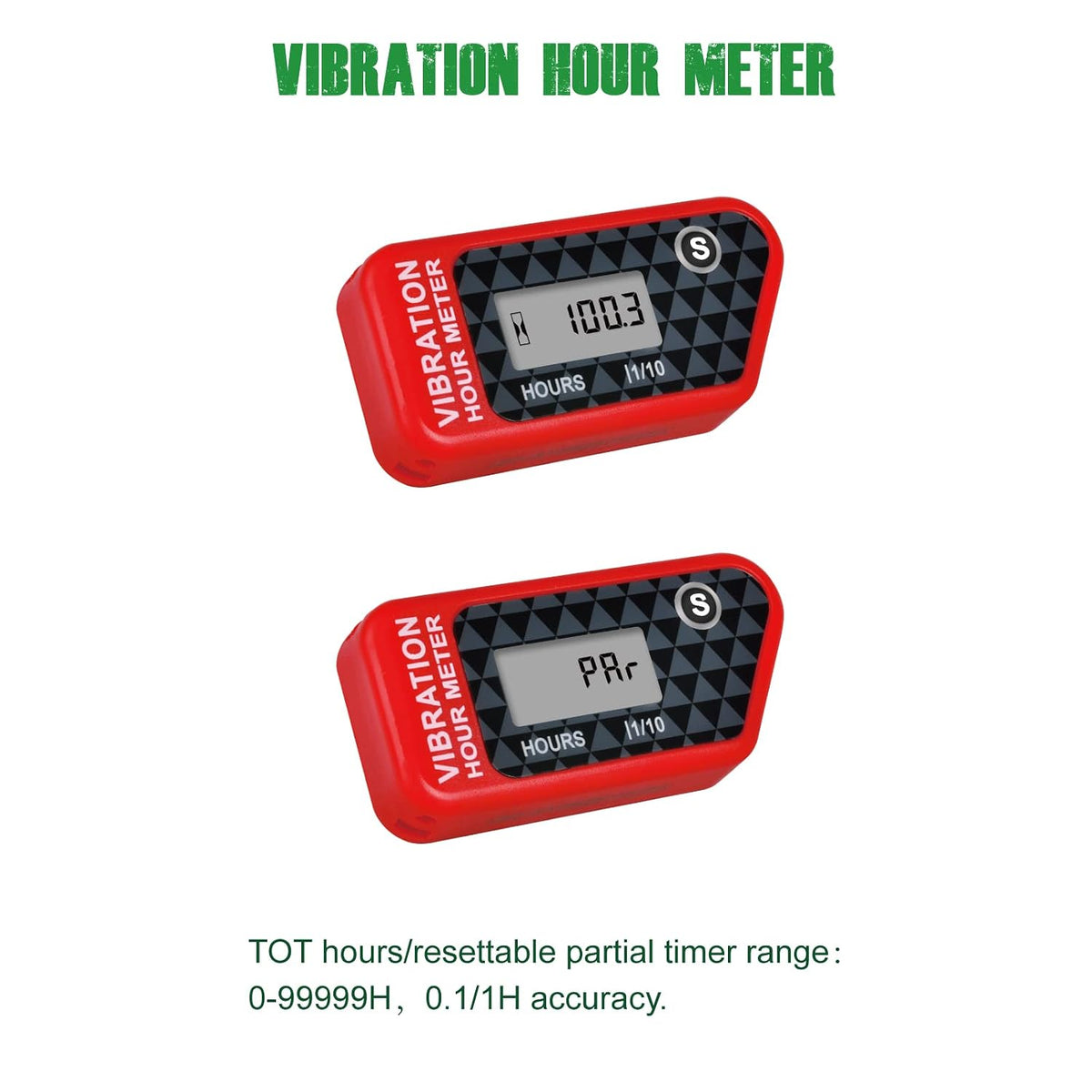 YOOREAL Vibration Hour Meter,Maintenance Hours Waterproof IP68