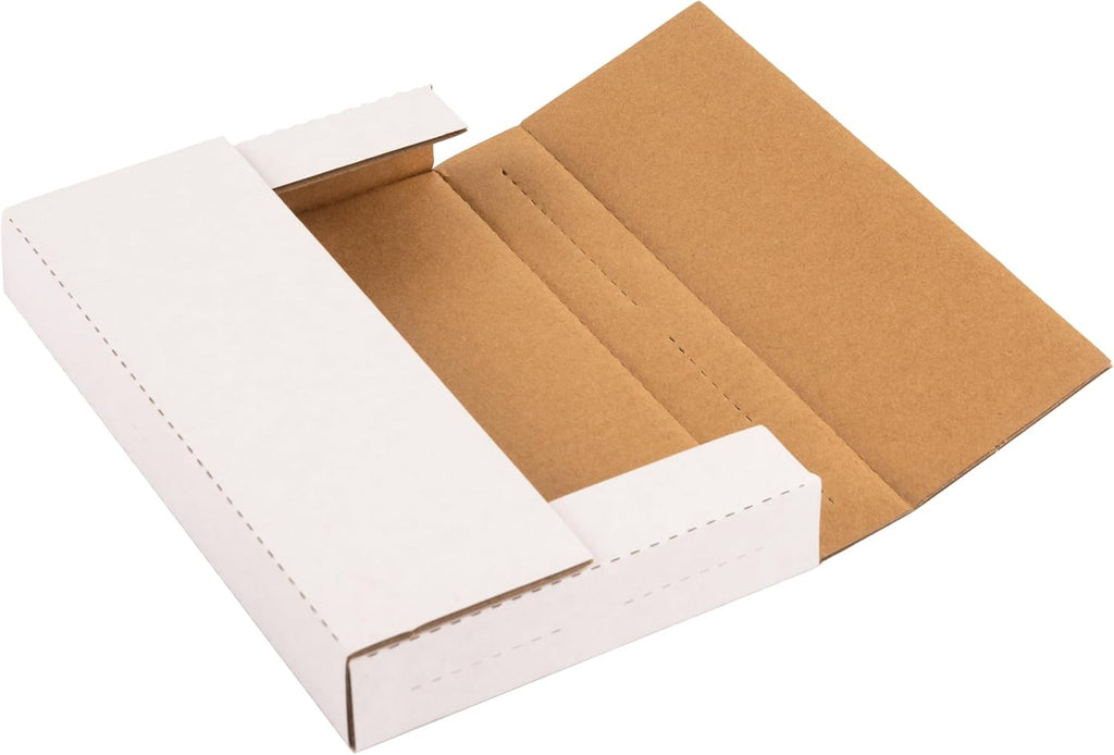 9x6x1.3 inch Shipping Boxes with Fragile Stickers, White, 25-Pack