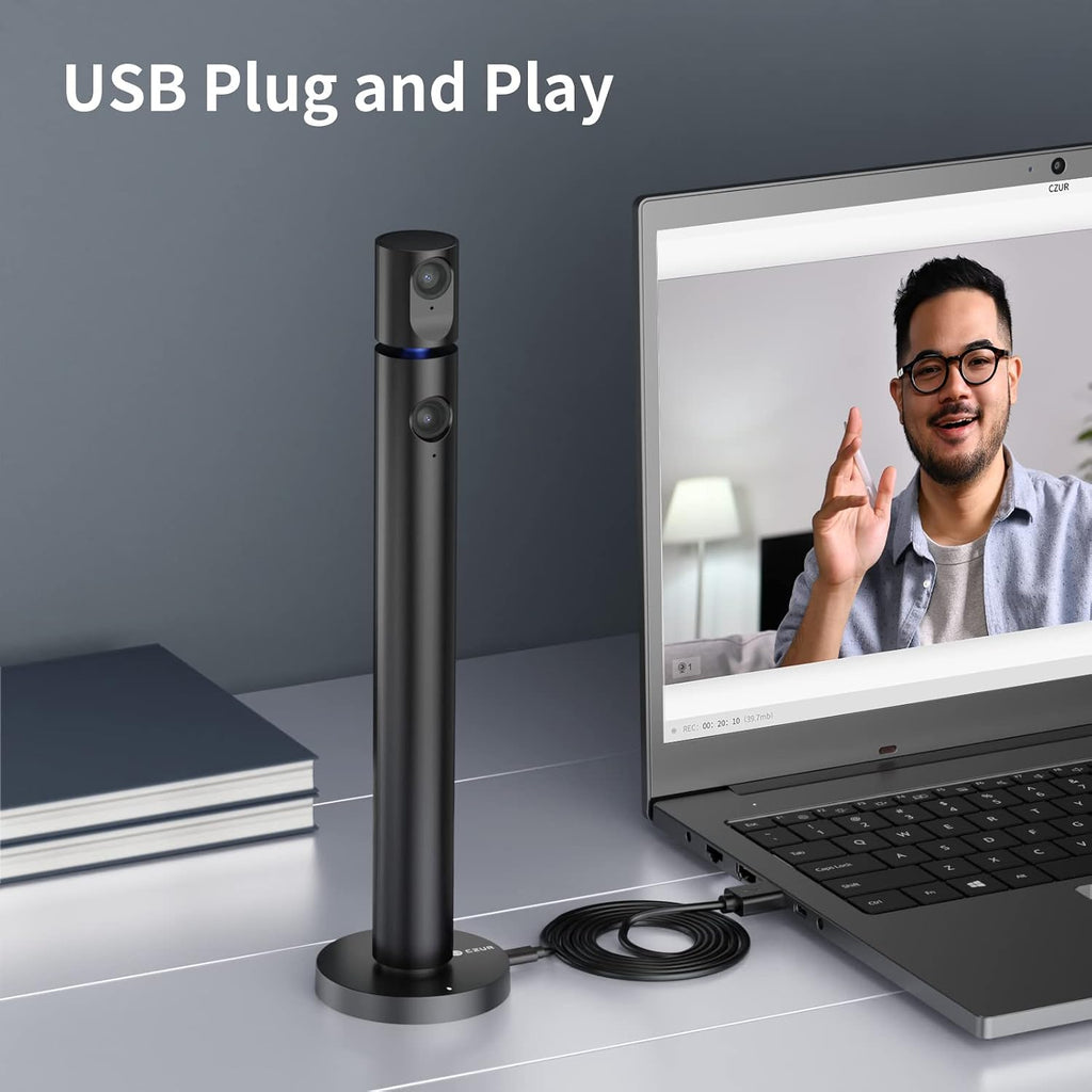 Halo X Pro Dual Webcam for PC, 1080P Web Camera with Microphone | USB Camera for Computer, 90° View, Plug & Play