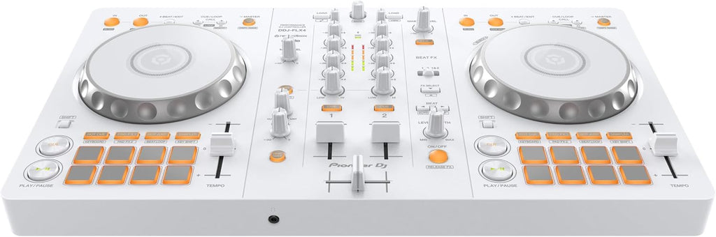 DDJ-FLX4 2-Channel DJ Controller, 16 Pads, White | For learners and improvers in white, 2-channel 2-deck controller