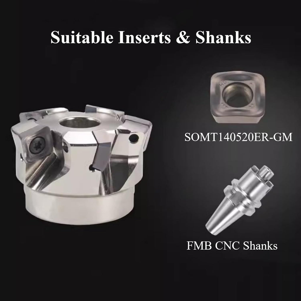 Indexable Face Mill 0.87"x 2" Main Offset 75° 4 Flutes Face Mill Milling Cutter