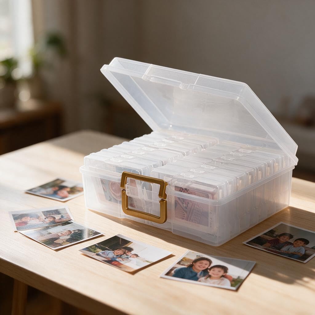 Photo Storage Box and 16 Inner 4" x 6" Photo Storage Containers
