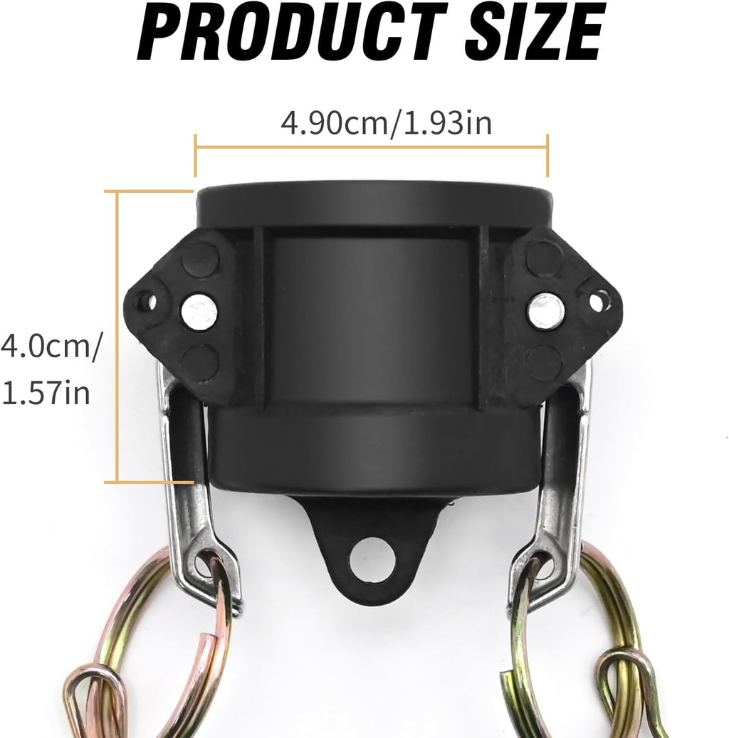 Anxingo 2Pcs 1" Polypropylene DC Camlock Fittings with Dust Cap