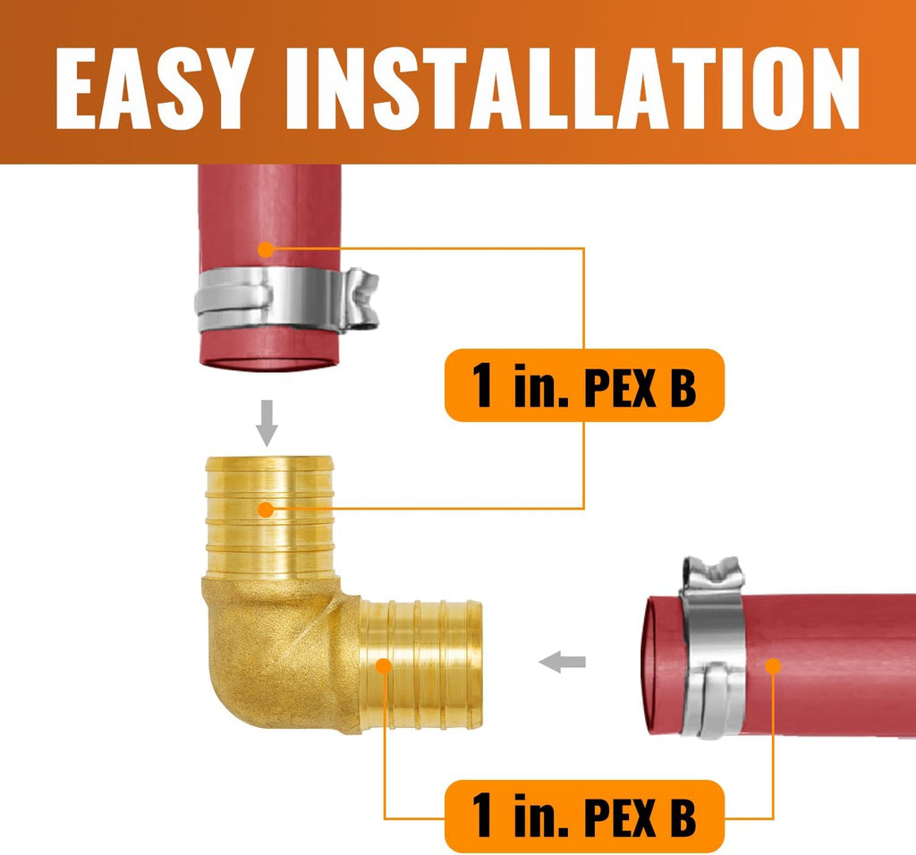 SUNGATOR 2-Pack 1 Inch PEX 90 Degree Elbow, PEX Fittings 1 Inch