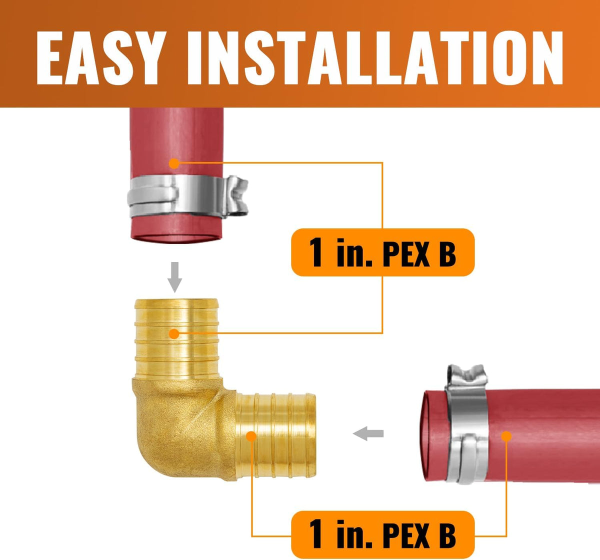 SUNGATOR 6-Pack 1 Inch PEX 90 Degree Elbow