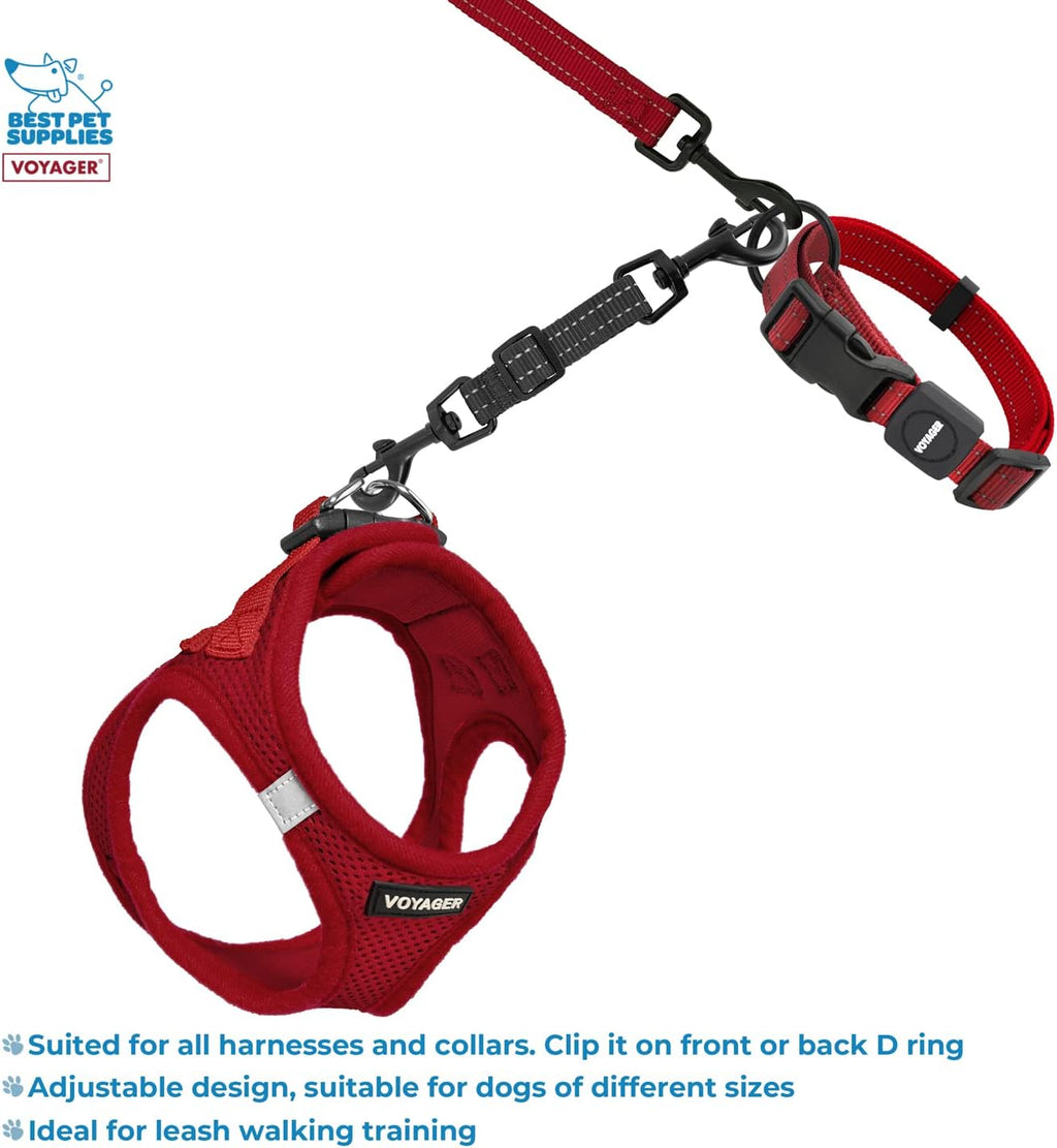 Voyager Dog Collar Safety Clip with Dual Clasps, Collars and No Pull Harness Connectors, Training for Walking