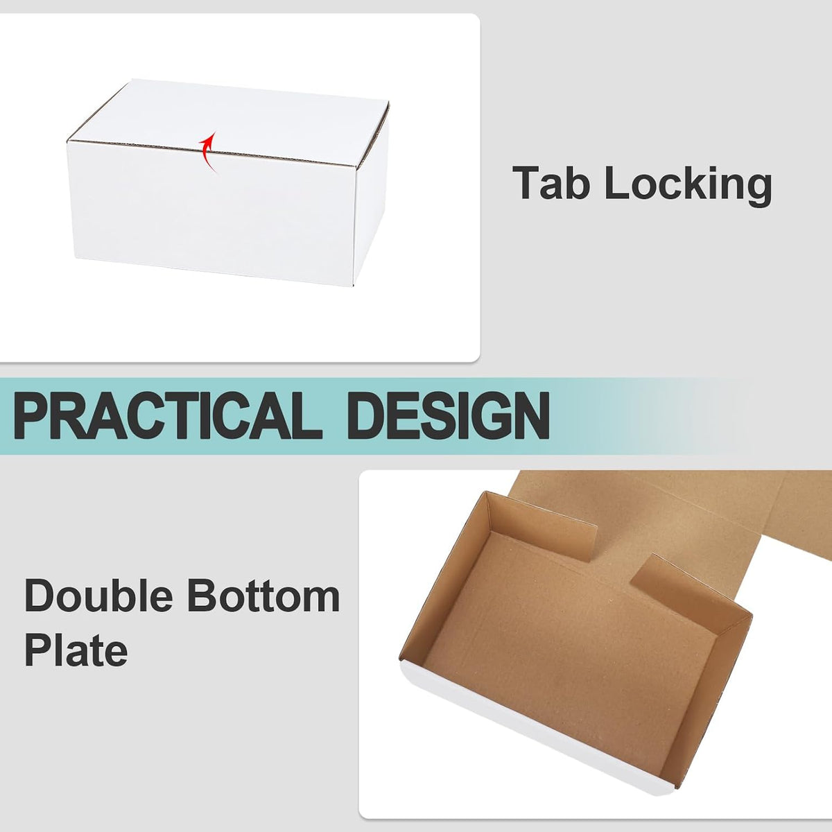 9x6x4 White Shipping Boxes, 25 Pack Corrugated Mailer Boxes for Small Business Packaging, Quick Fold Cardboard Mailer