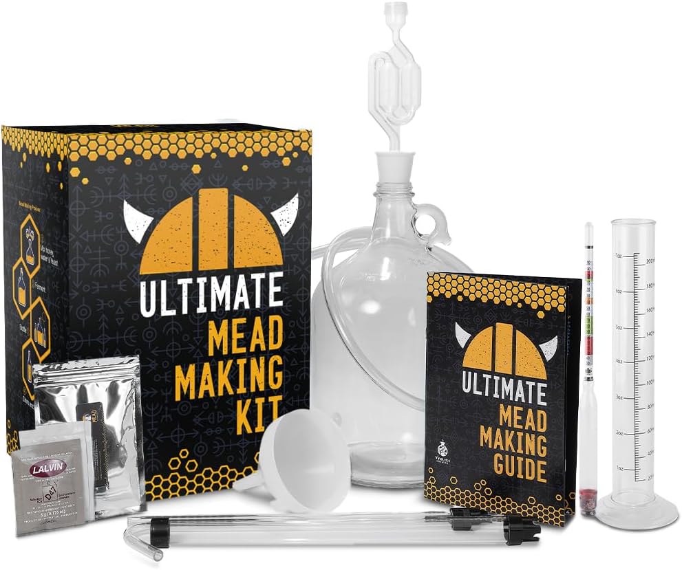 Ultimate Honey Mead Making Kit with Yeast and Starter Home Brew Accessories, Reusable, Step-by-Step Brewing Process