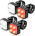 Bike Lights Set, Rechargeable Bicycle Lights Front and Rear, 4 Light Mode Options, Bike Headlight, IPX4 Waterproof