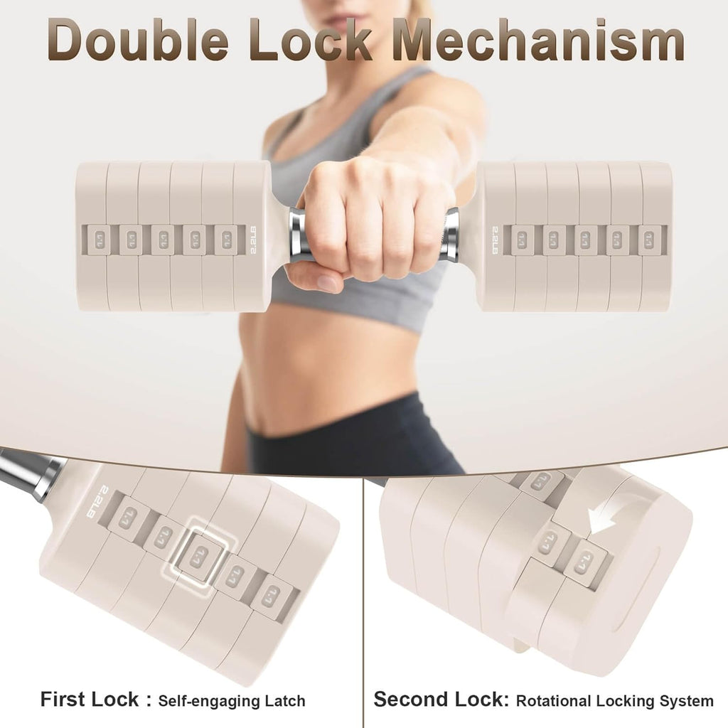 30.8LB Adjustable Dumbbell Set, Hand Weights Set for Home Gym | Each Adjustable Weight Dumbbell with 6 Levels