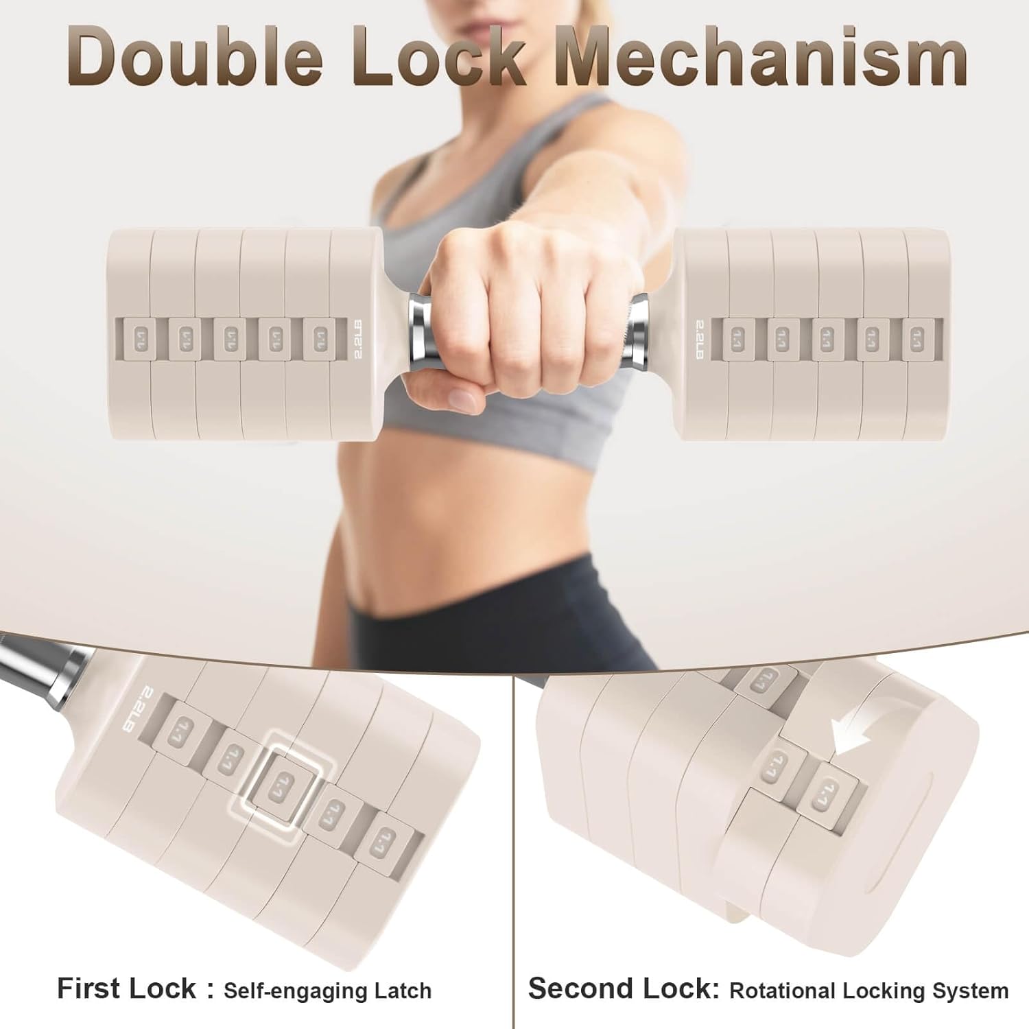 30.8LB Adjustable Dumbbell Set, Hand Weights Set for Home Gym | Each Adjustable Weight Dumbbell with 6 Levels