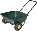 2 Wheel Wheelbarrow, Plastic and Steel Wheel Barrel, 330lbs Capacity Garden Cart for Lawn, Gardening, Construction