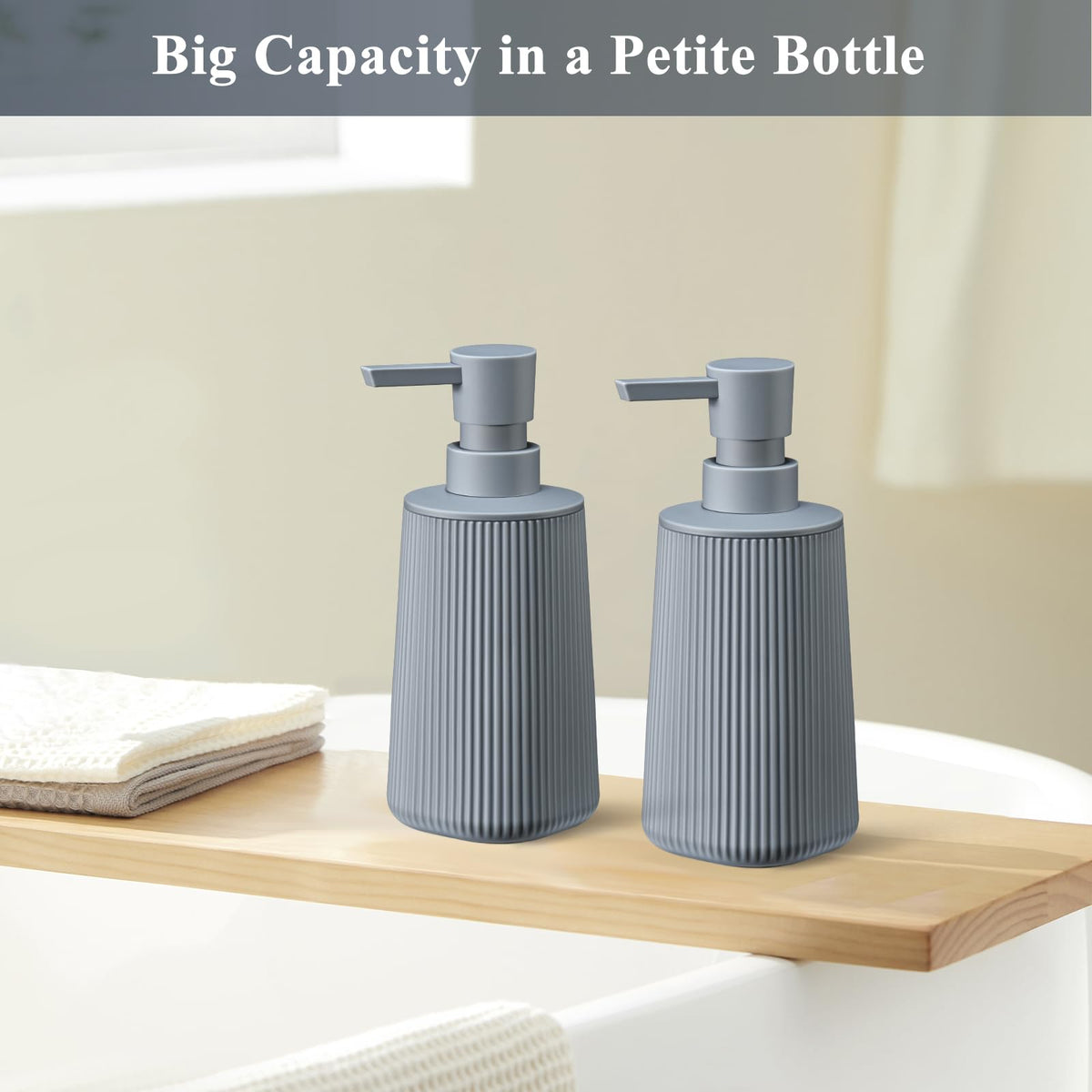 Gray Hand Soap Dispenser for Bathroom and Kitchen