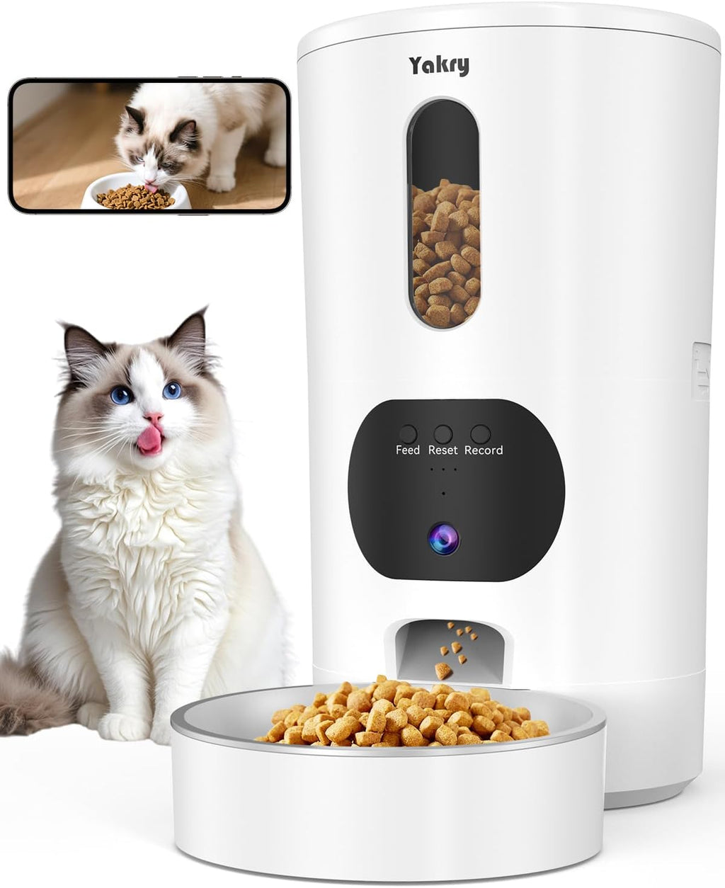 Automatic Cat Feeder with Camera - HD 1080P Video with Night Vision