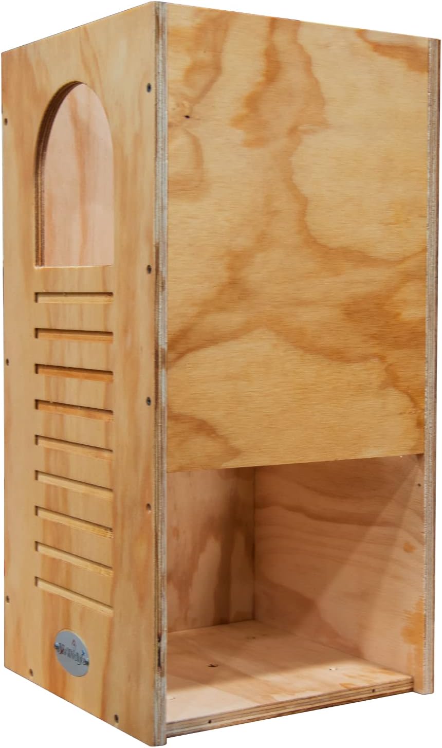 Barred Owl Box Do It Yourself Assembly Kit Owl House - Exterior Grade Plywood - Mounting Hardware and Pine Shavings