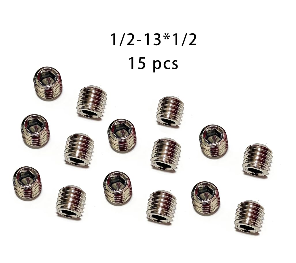 5/16-18 * 1-1/2 Inch Hex Socket Set Screws, 304 Stainless Steel Internal Hex Drive Cup Point Grub Screws, Furniture, Industrial Fastening (15 PCS) (5/16-18 * 1-1/2, Inches)