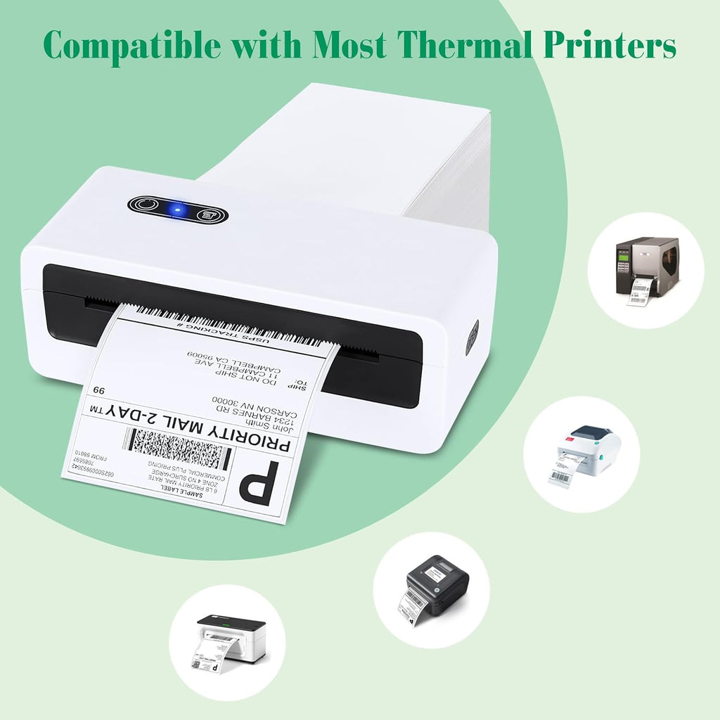 Thermal Labels 4x6 200 Labels Fanfold Direct Shipping Labels | Perforated and Strong Adhesive Mailing Stickers Paper