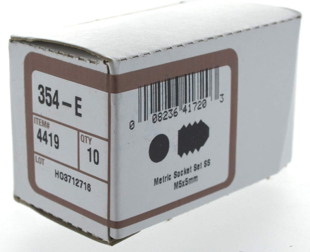 Hillman M5-0.80 × 5mm Metric Stainless Steel Socket Set Screw, 10-Pack 4419