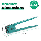 Strapping Sealer/Crimper for 1/2"-3/4" Polypropylene (PP) Polyester Strapping Band Manual Banding Tool with 20.8"