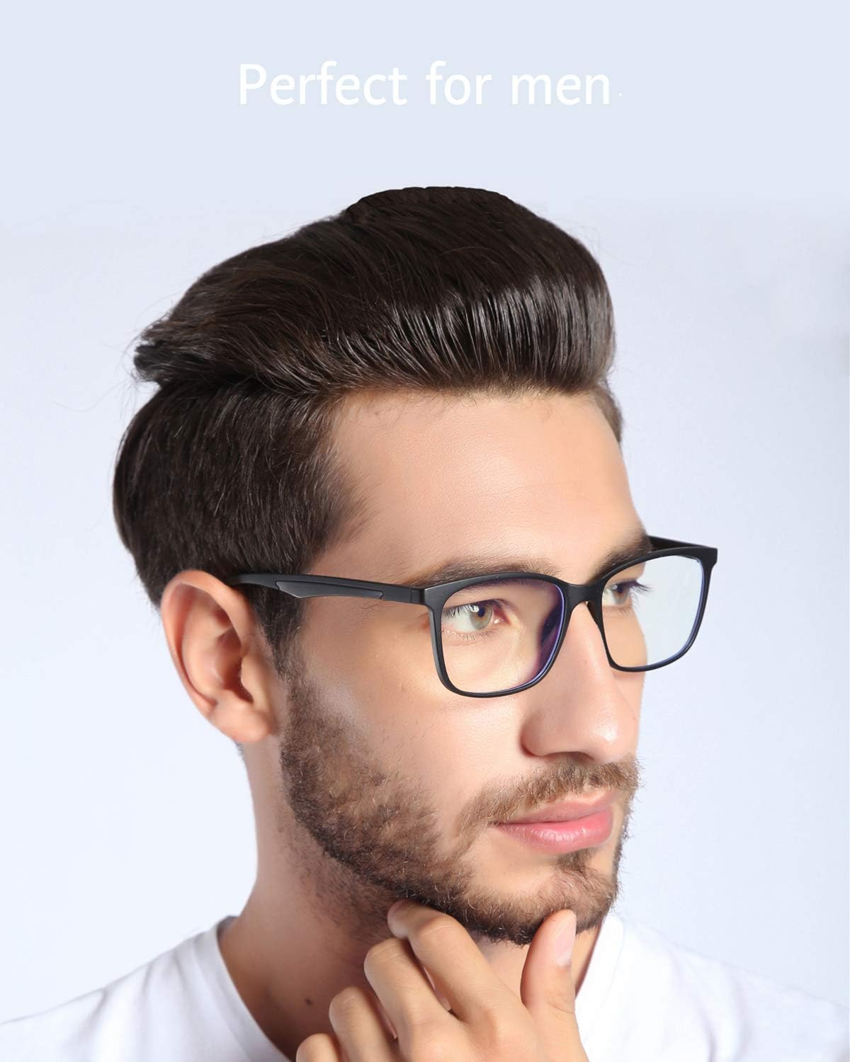 Blue Light Blocking Glasses, Anti Eyestrain Lens Lightweight Frame Eyeglasses, Black, Men/Women
