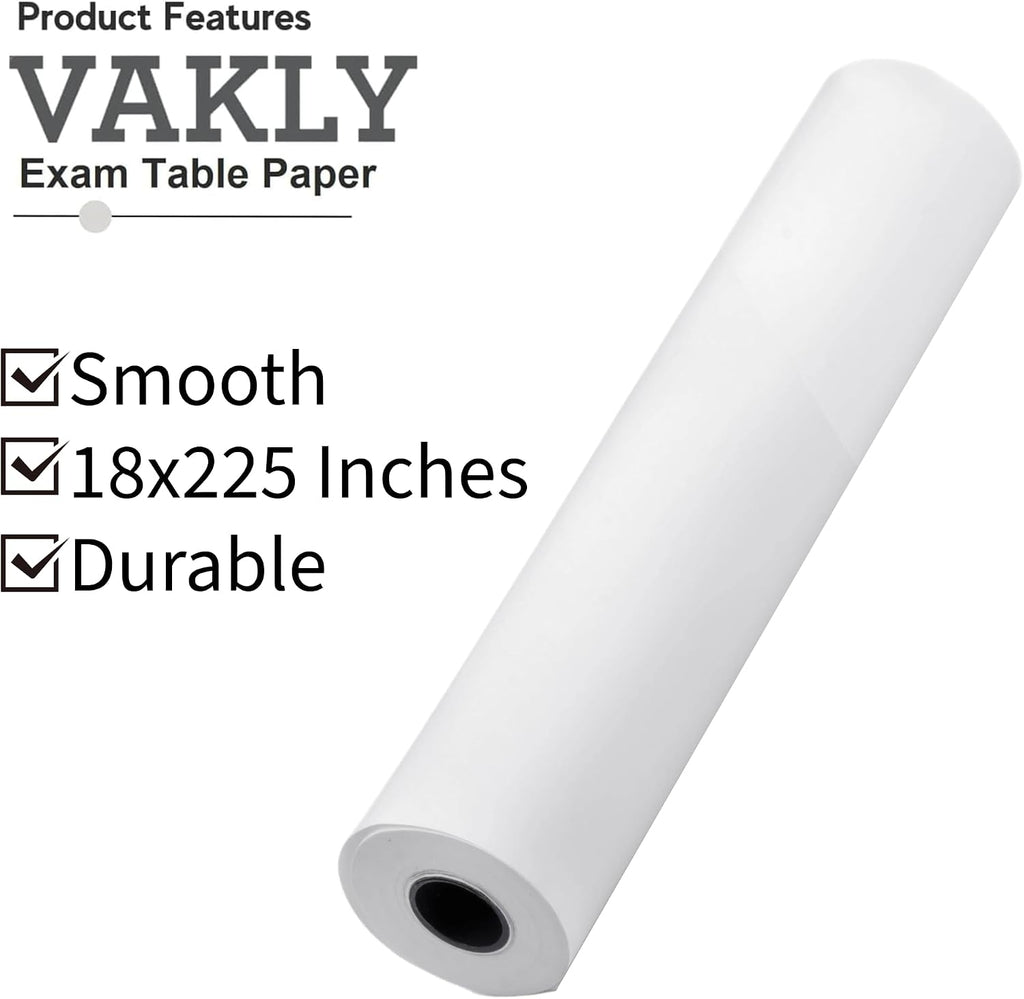 Exam Table Paper - 18''X225’ Disposable Smooth Barrier Cover Roll (2 Pack) 18 inch Wide Paper Rolls for Spas