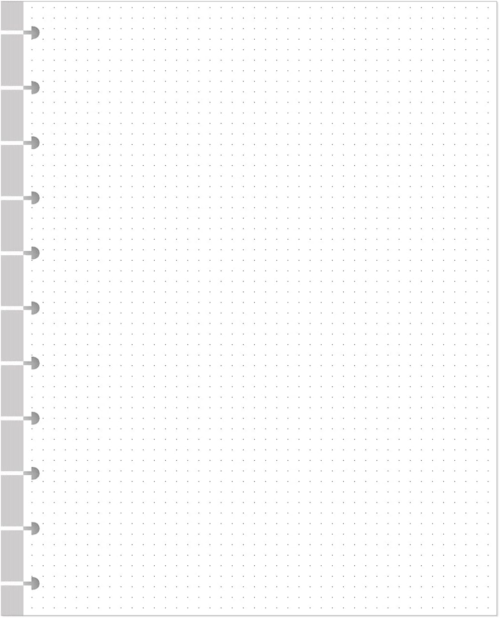 A4 TUL Discbound Dotted Refill Paper, 11-Disc Dot Grid Filler Paper, 100Sheets / 200Pages, 100gsm White Paper, 8.5''