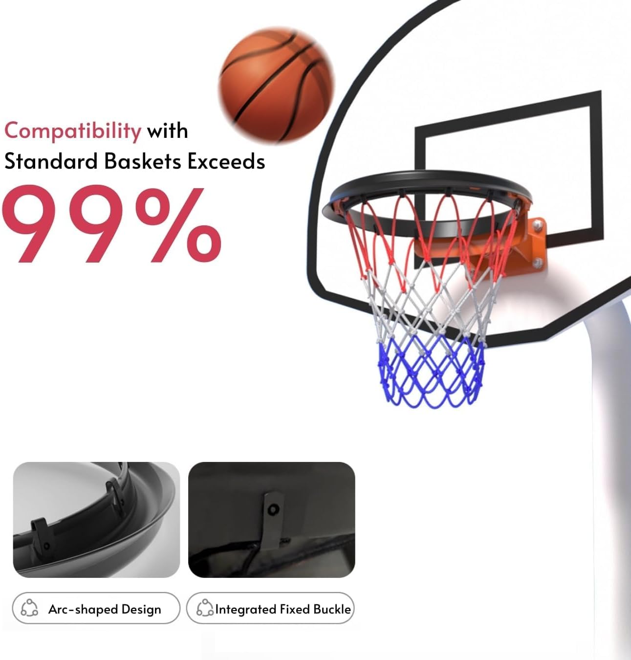 Portable Basketball Net – Easy Install Throw-and-Attach System for Rimless Hoops, Durable & Lightweight Design for
