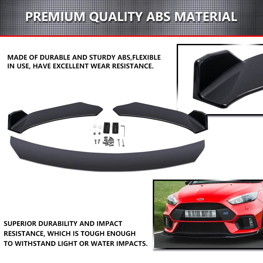 Universal Front Bumper Lip Chin Spoiler Splitter Diffuser Guard Wing Protector Trim Car Body Kit with Adjustable