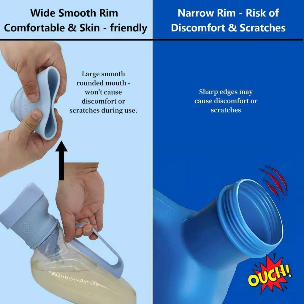Male Urinal for Men, 40oz/1200ml Soft Silicone Spill Proof Urine Bottle