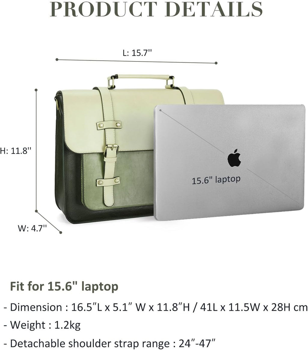 Laptop Bag for Women Vegan Leather Messenger Bag Fashion Briefcase Computer Satchel Bag