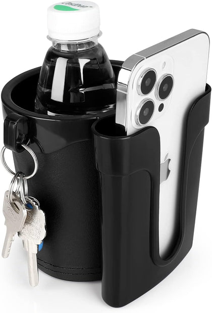 3-in-1 Bike Cup Holder with Cell Phone Keys Holder, Bike Water Bottle Holders, Universal Bar Drink Cup Can Holder for