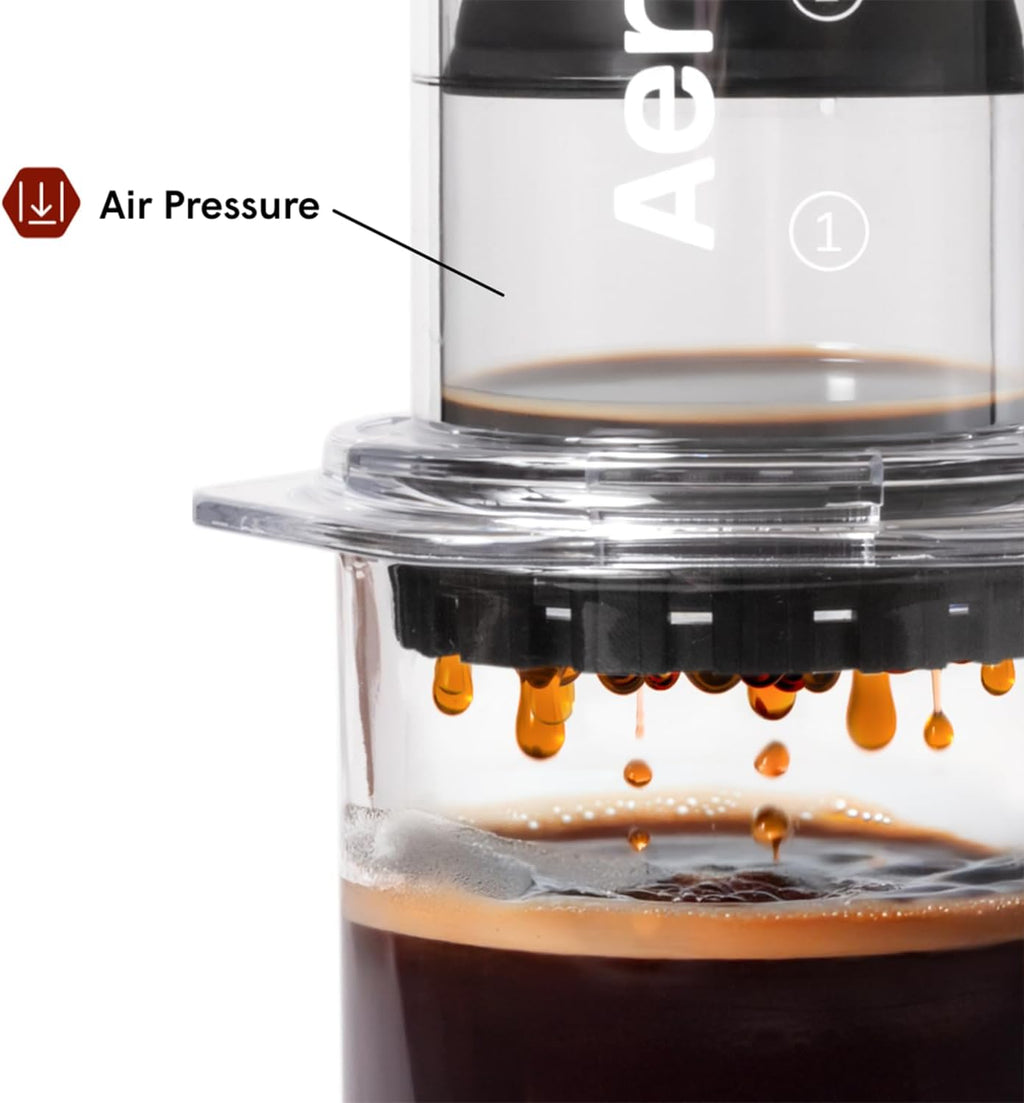Clear Coffee Press - All-in-One French Press, Pour-Over & Espresso Style Manual Brewer, 2 Min Brew for Less