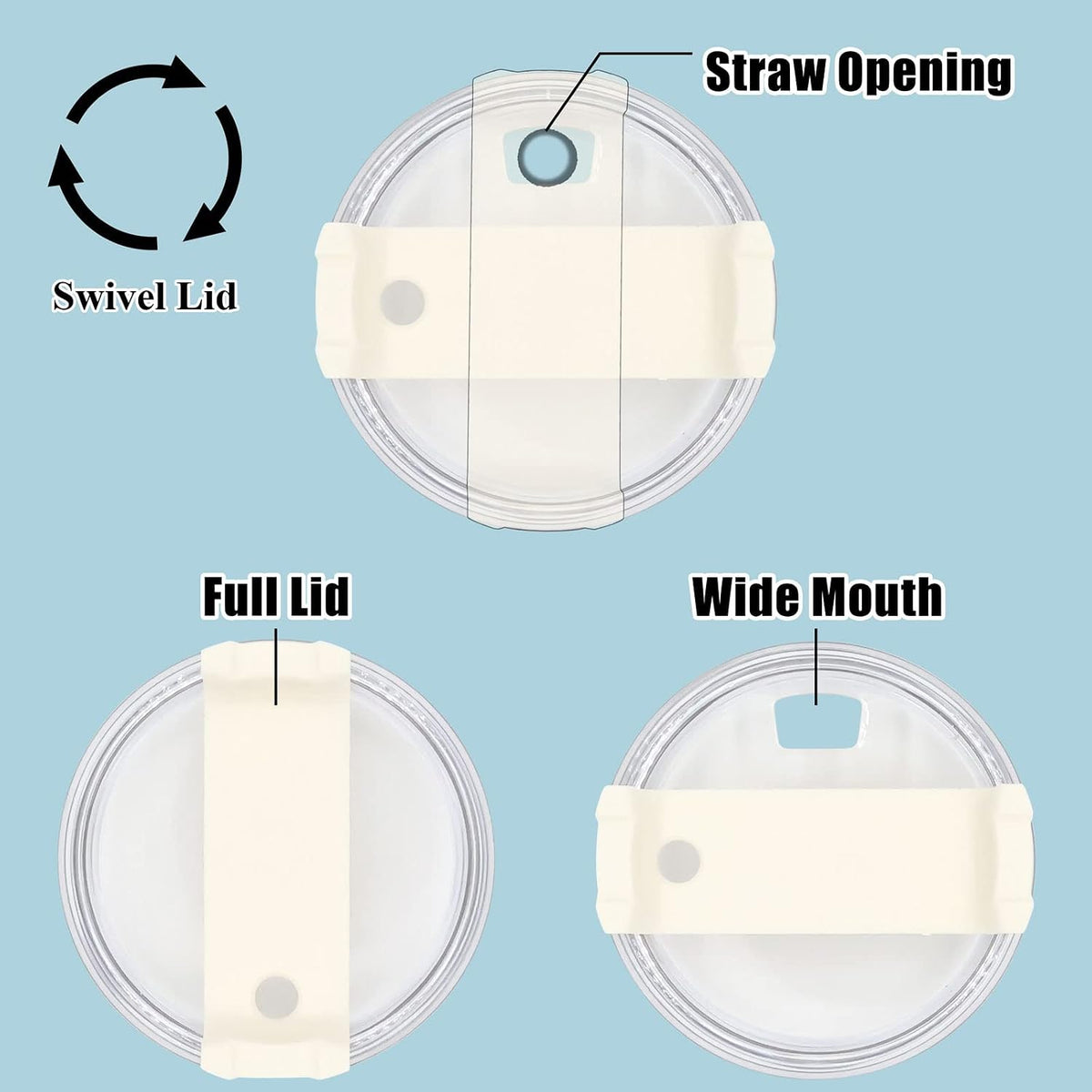 40oz Tumbler Lid Compatible for Stanley, 2 Pack Replacement Tumbler Lids Fit for Stanley Adventure Quencher 40oz