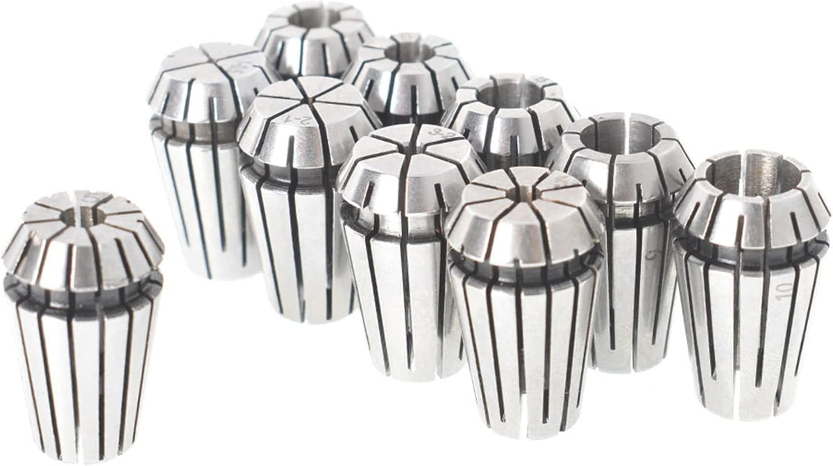 kimllier 10Pcs ER16 1-10MM Spring Collet Set