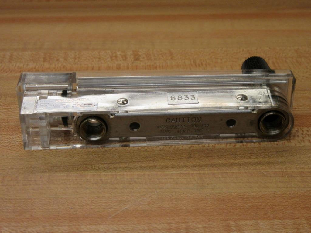 Dwyer Rate-Master Flowmeter, RMA-5-SSV, 4% Acc, 1-10 SCFH air, SS Valve, PC Body