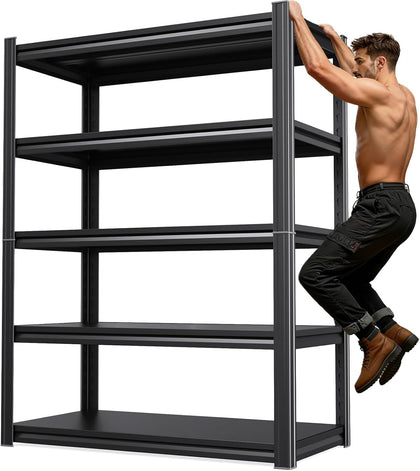 72''H 36''W Storage Shelves,2500LBS Garage Shelving ,Adjustable Garage Shelves ,Heavy Duty Metal Shelving, 5 Tier