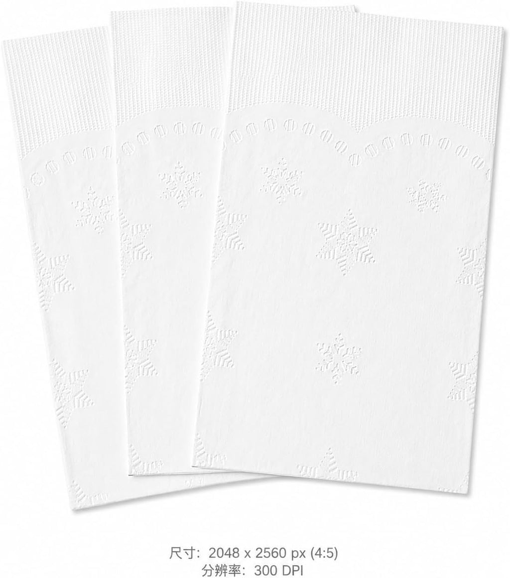 White Dinner Napkins, 15"x17", 150 Count, 2-Ply Disposable Paper Napkins