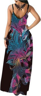 Women's Summer Maxi Long Dress Casual Boho Sleeveless Strap