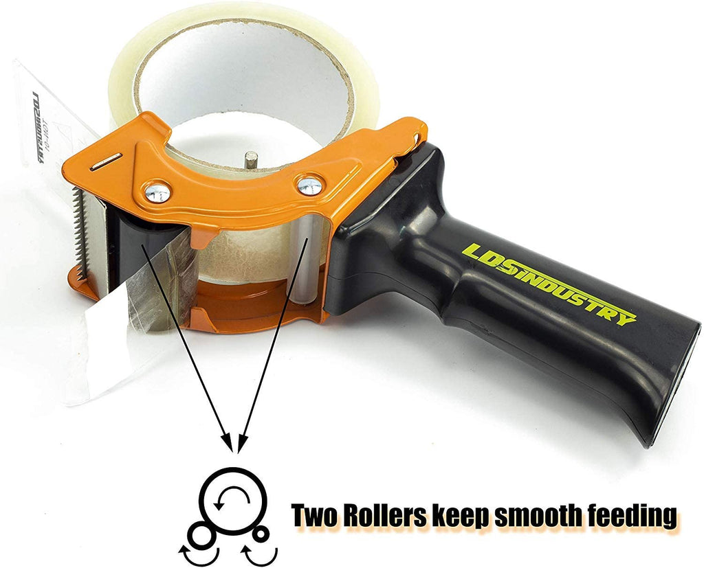 Rapid-Replace Packing Tape Dispenser Gun with Extra Blade by LDS Industry, 2 in (50mm) Lightweight Ergonomic