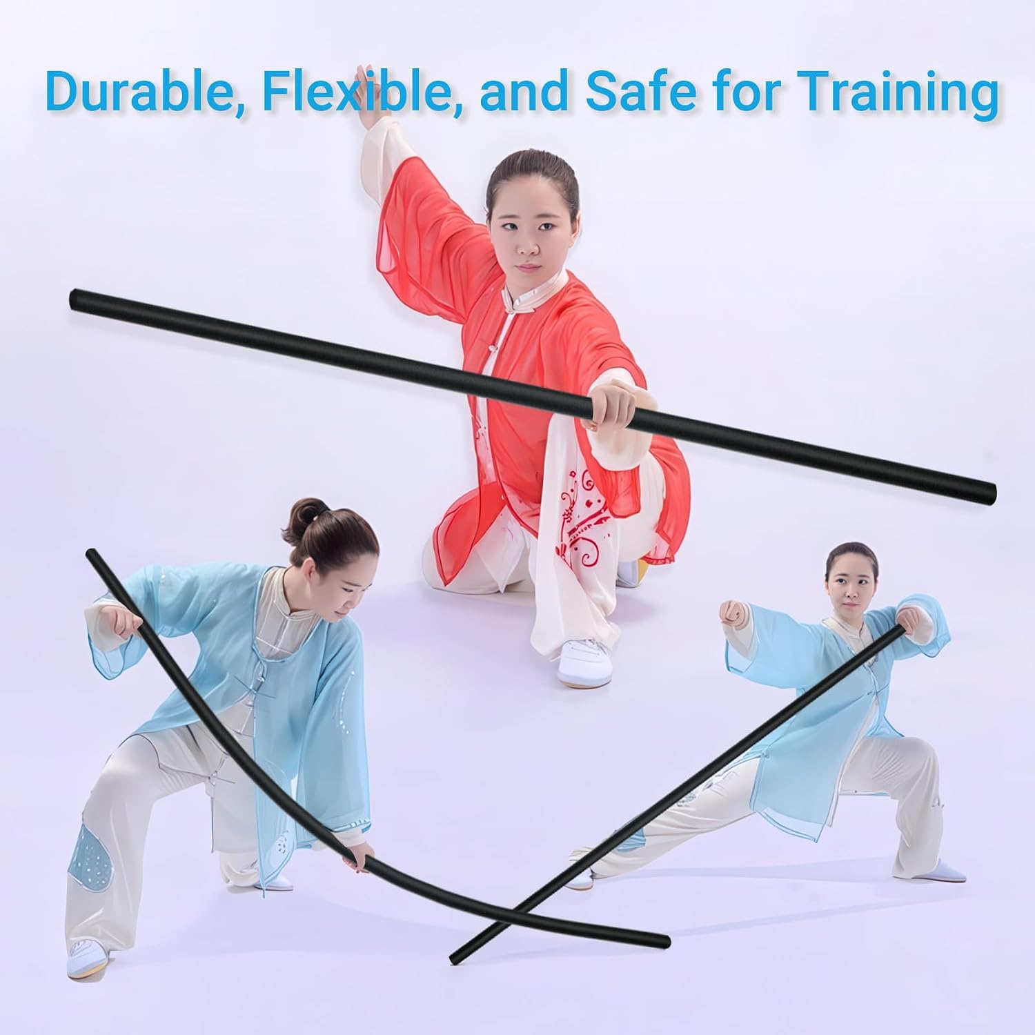 4ft & 6ft Collapsible Bo Staff – Foam-Padded Martial Arts Training Staff for Safe Practice, Portable Design with
