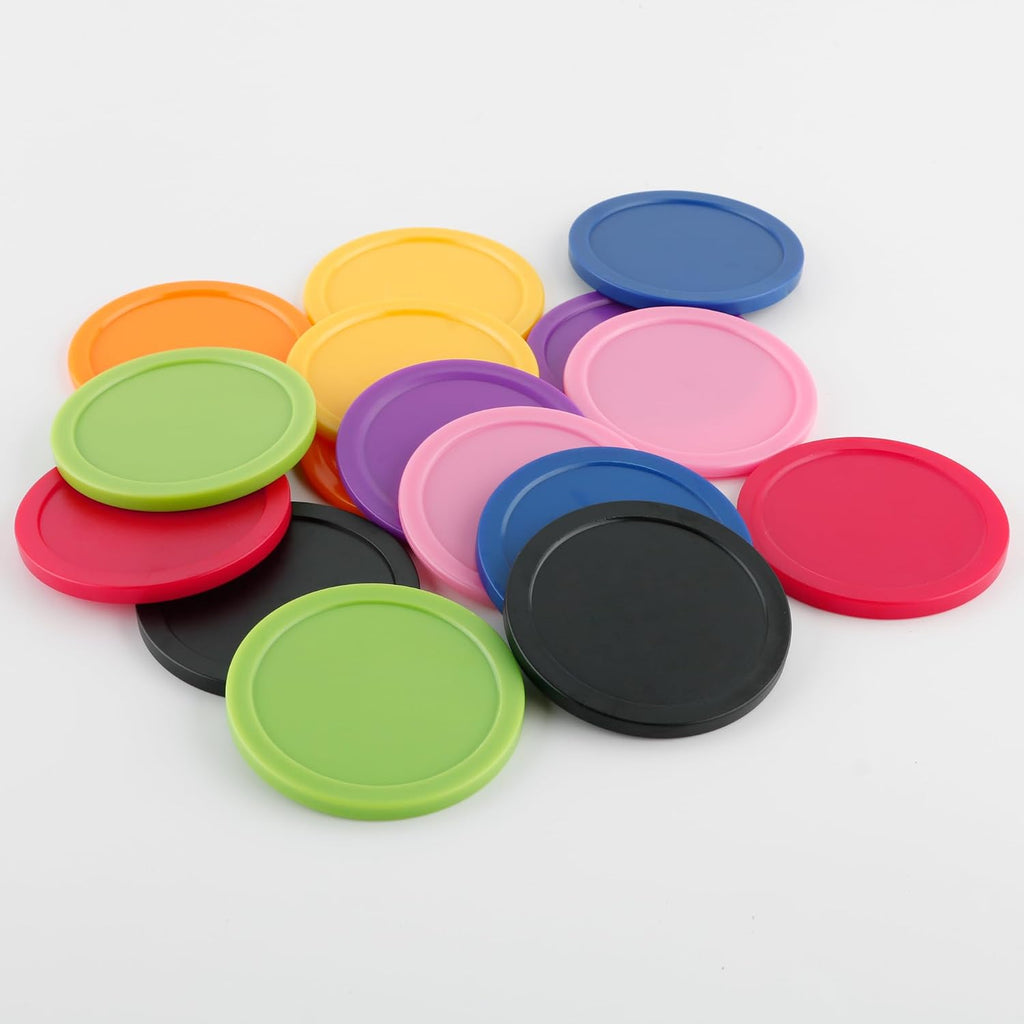 BQSPT 16 Pieces Air Hockey Pucks 2.5 Inch 64mm Replacement Pucks Air Hockey Tables Pucks for Game Tables Equipment