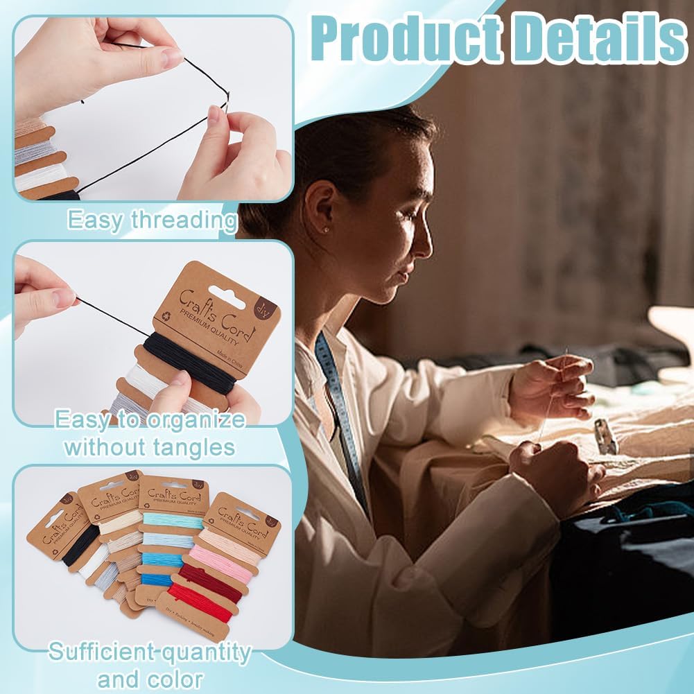 87.5 Yards 16 Colors Cotton Yarn Soft Hand Embroidery Thread Bulk Darning Kit for Hand Sewing Crochet Knitting Cross