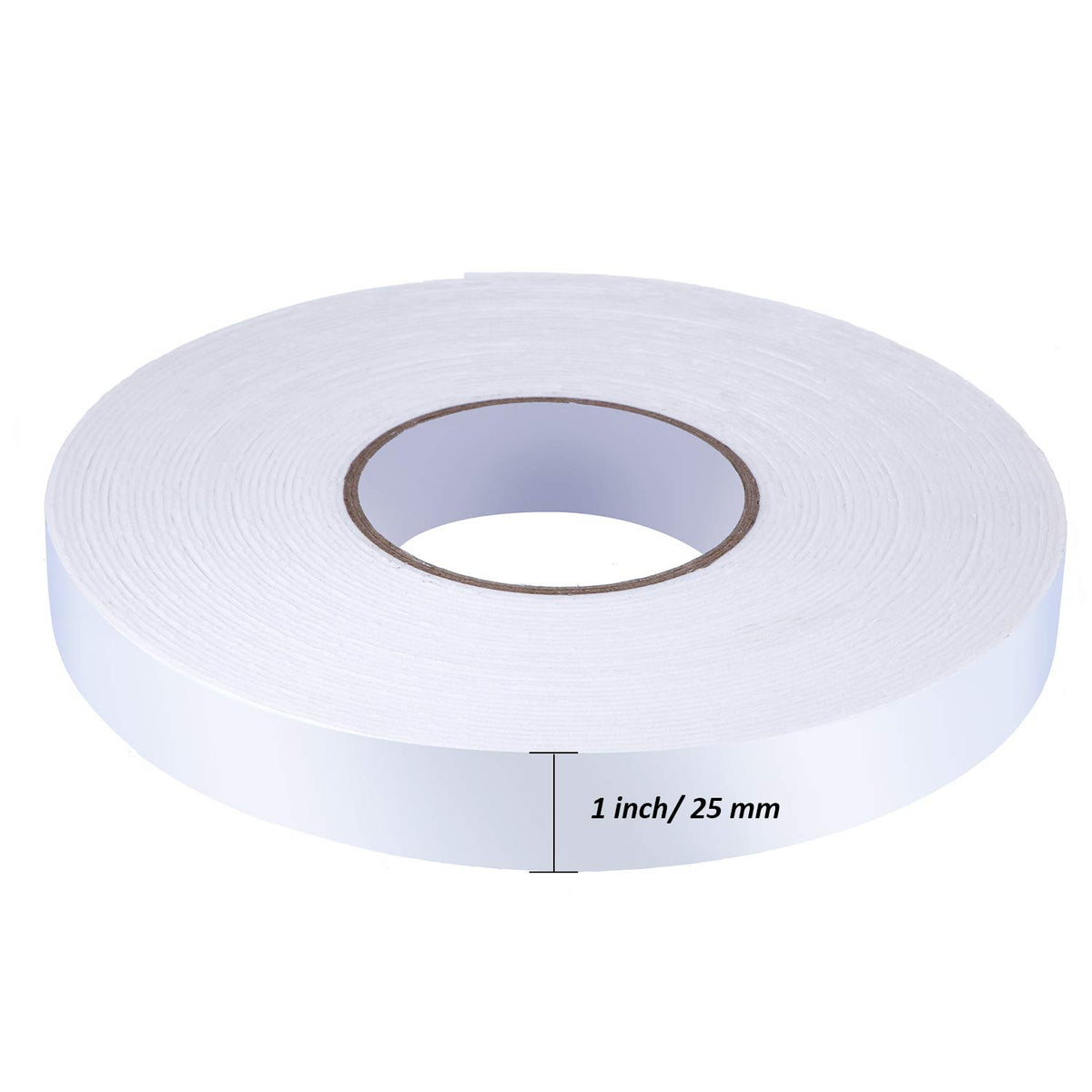2 Rolls Double Sided Foam Tape for Mounting,1 Inch by 50 Feet,White