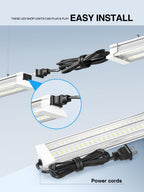 60W 4 Foot Led Shop Lights 2Pack Linkable Ceiling Or Hanging Mount for Shop