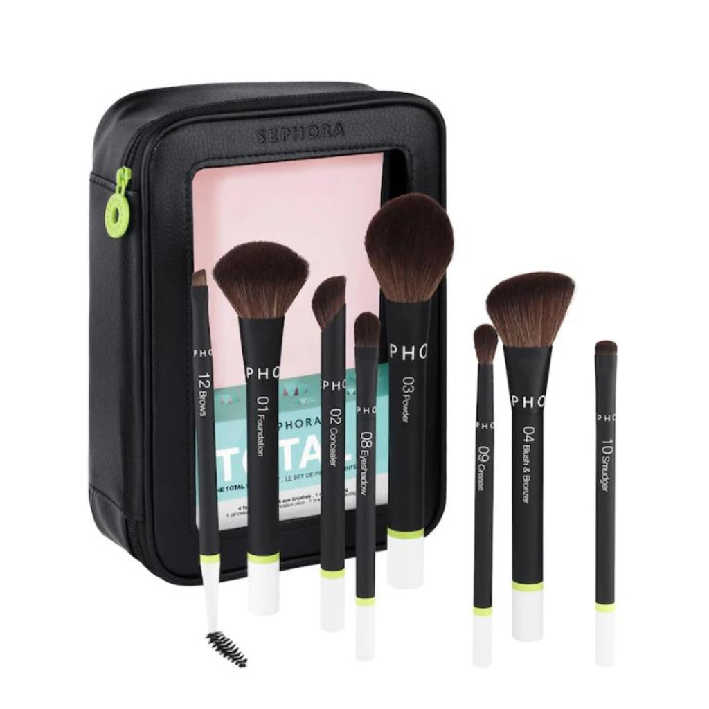 Favorites Total Set The Total Brush Set - 4 Face Brushes - 4 Eye Brushes - 1 Makeup Bag
