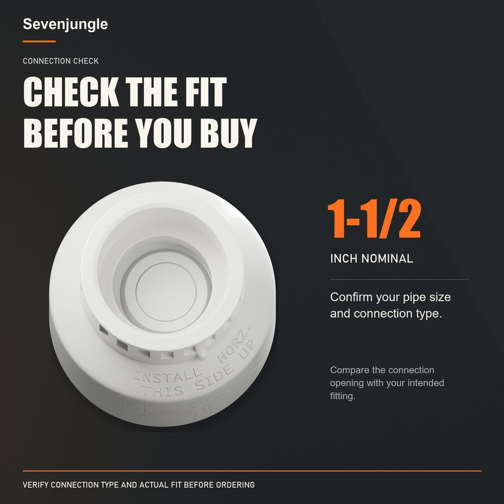 Sevenjungle 1-1/2 Inch PVC Check Valve, Socket x Socket