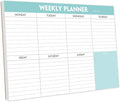 Weekly Planner Notepad - Tear Off Planning Pad with Daily Schedule & Calendar, 52 Sheets, 100gsm Paper, Undated