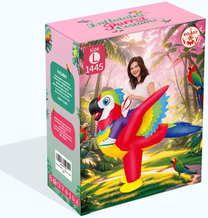 Inflatable Parrot Costume Halloween Blow up Costumes for Adult Men Women