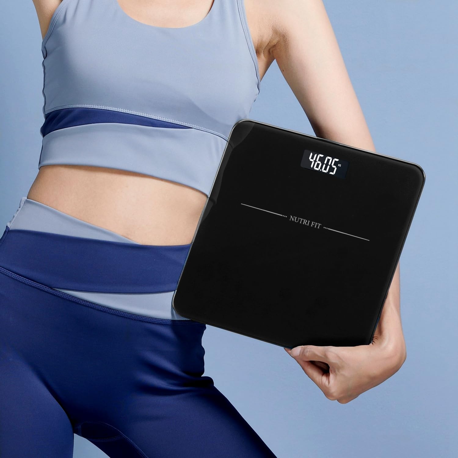 Digital Bathroom Scale for Body Weight Loss Watchers Jet Black | 0.1lb Precision, 330lb Capacity, Backlit LCD Screen