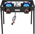 Propane Grill 2 Burner Outdoor Propane Stove Portable Gas Grill High Pressure Camping Stove Double Burner Cooker for